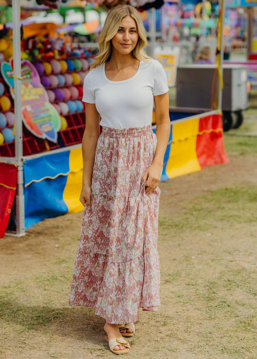 Ribbed Sweater Scoop Tee in Off White T-Shirt Mikarose- Tilden Co.