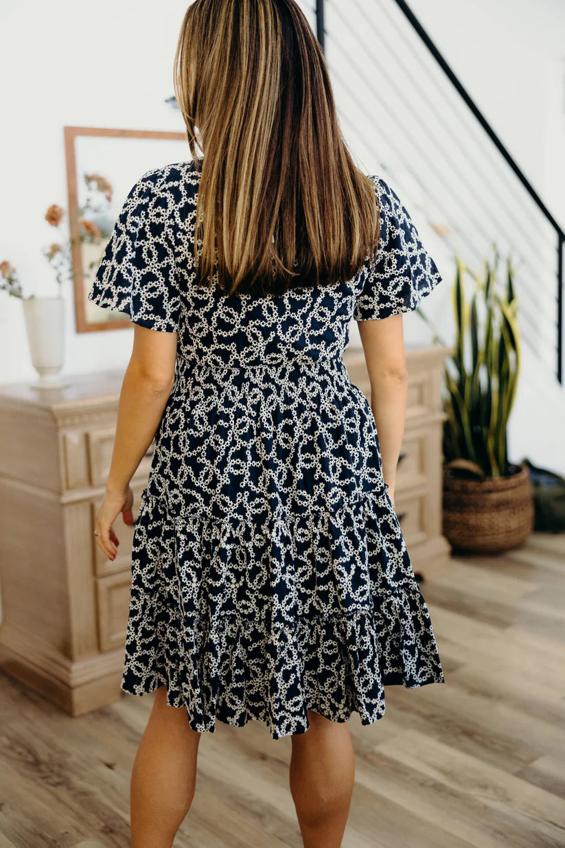 The Jemma Dress in Midnight Lotus Dress Mikarose- Tilden Co.