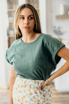 Slub Tee in Grass Green Dress Mikarose- Tilden Co.