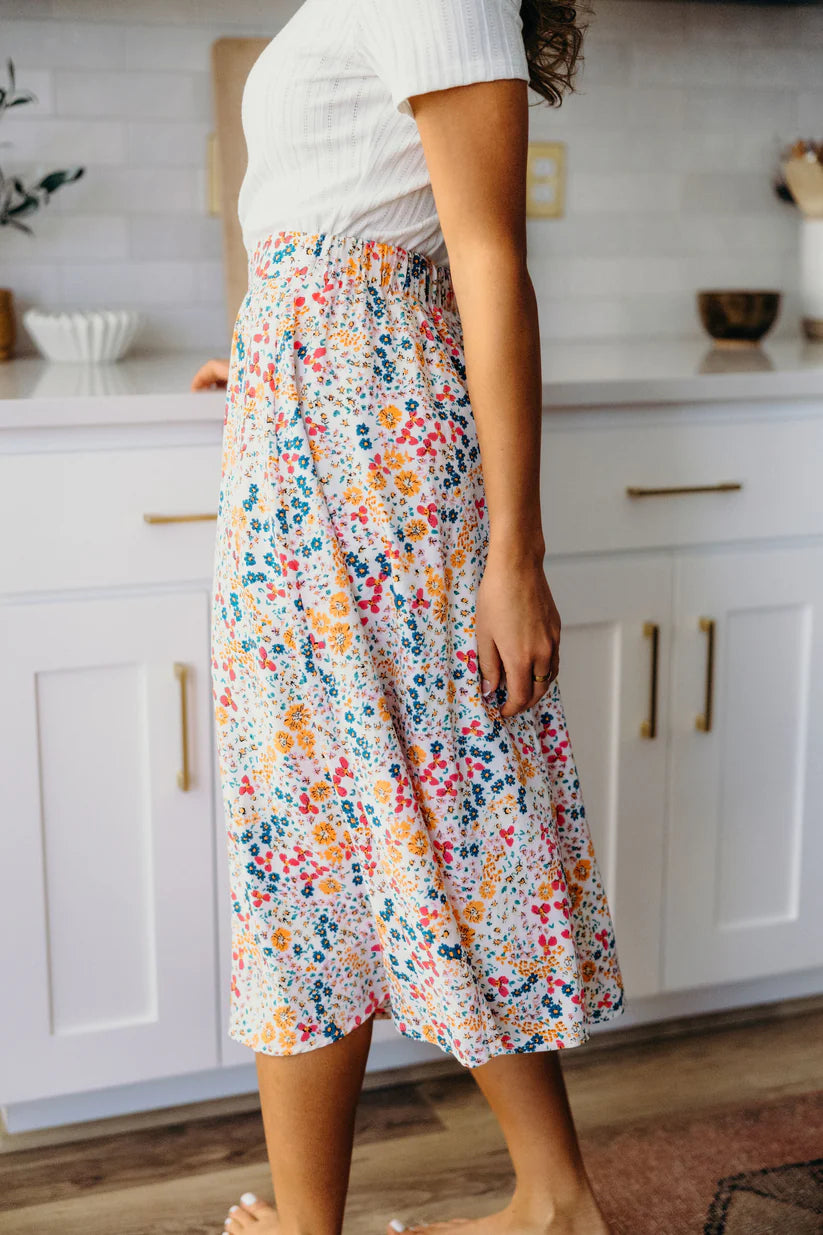 Maxi Slip Skirt in Carnival Bouquet Dress Mikarose- Tilden Co.