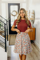 Midi Slip Skirt in Brushed Floral Skirts Mikarose- Tilden Co.