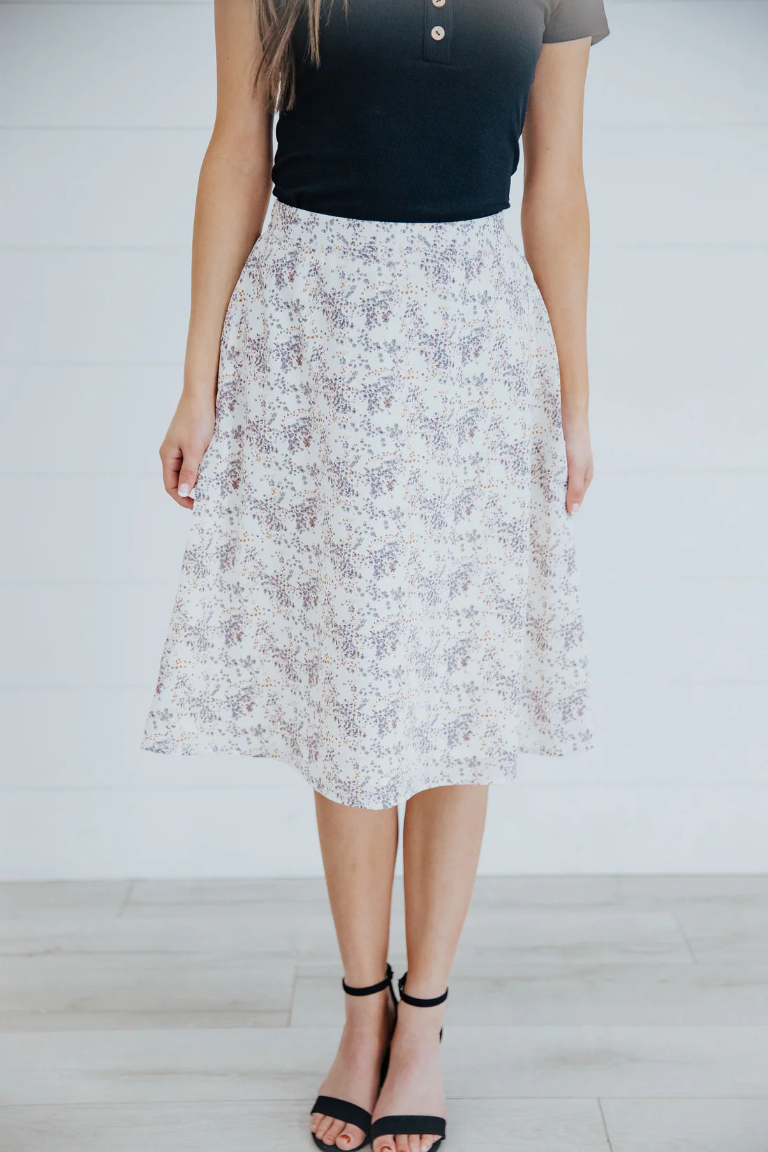 Midi Slip Skirt in Misty Bloom    midi skirt Mikarose- Tilden Co.