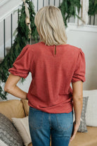 Textured Puff Sleeve Blouse in Desert Rose Blouse Mikarose- Tilden Co.