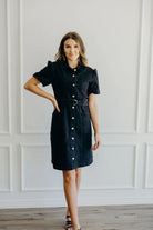 Rickie Dress in Dark Denim Dress Mikarose- Tilden Co.