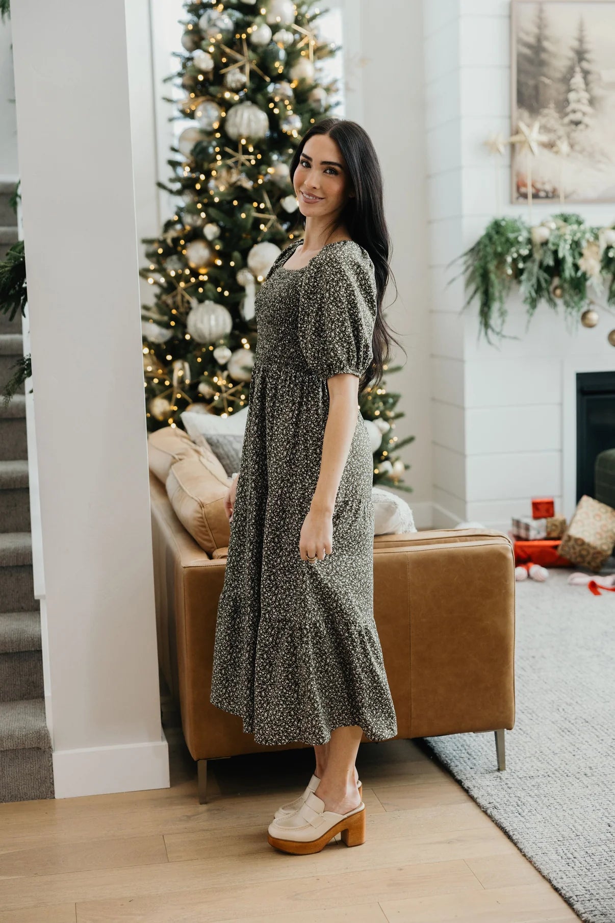 Indigo Dress in Soft Moss Midi Dress Mikarose- Tilden Co.