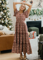 Eden Dress in Yuletide Bloom Maxi Dress Mikarose- Tilden Co.
