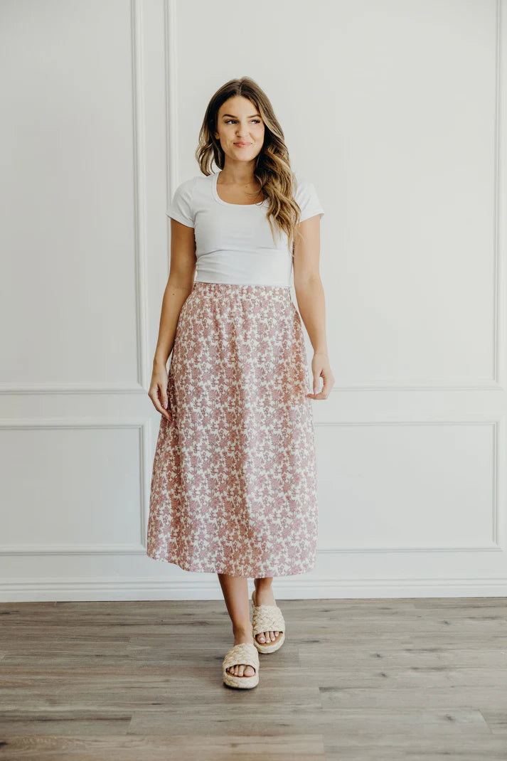 Midi Skirt in Misty Rose midi skirt Mikarose- Tilden Co.