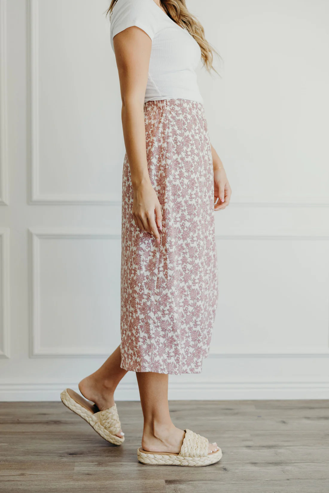 Midi Skirt in Misty Rose midi skirt Mikarose- Tilden Co.