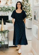 Twila Dress in Kitchen Blue Midi Dress Mikarose- Tilden Co.