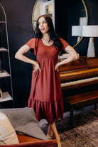 The Kendall Dress in Tandoori Spice Shirts & Tops Mikarose- Tilden Co.