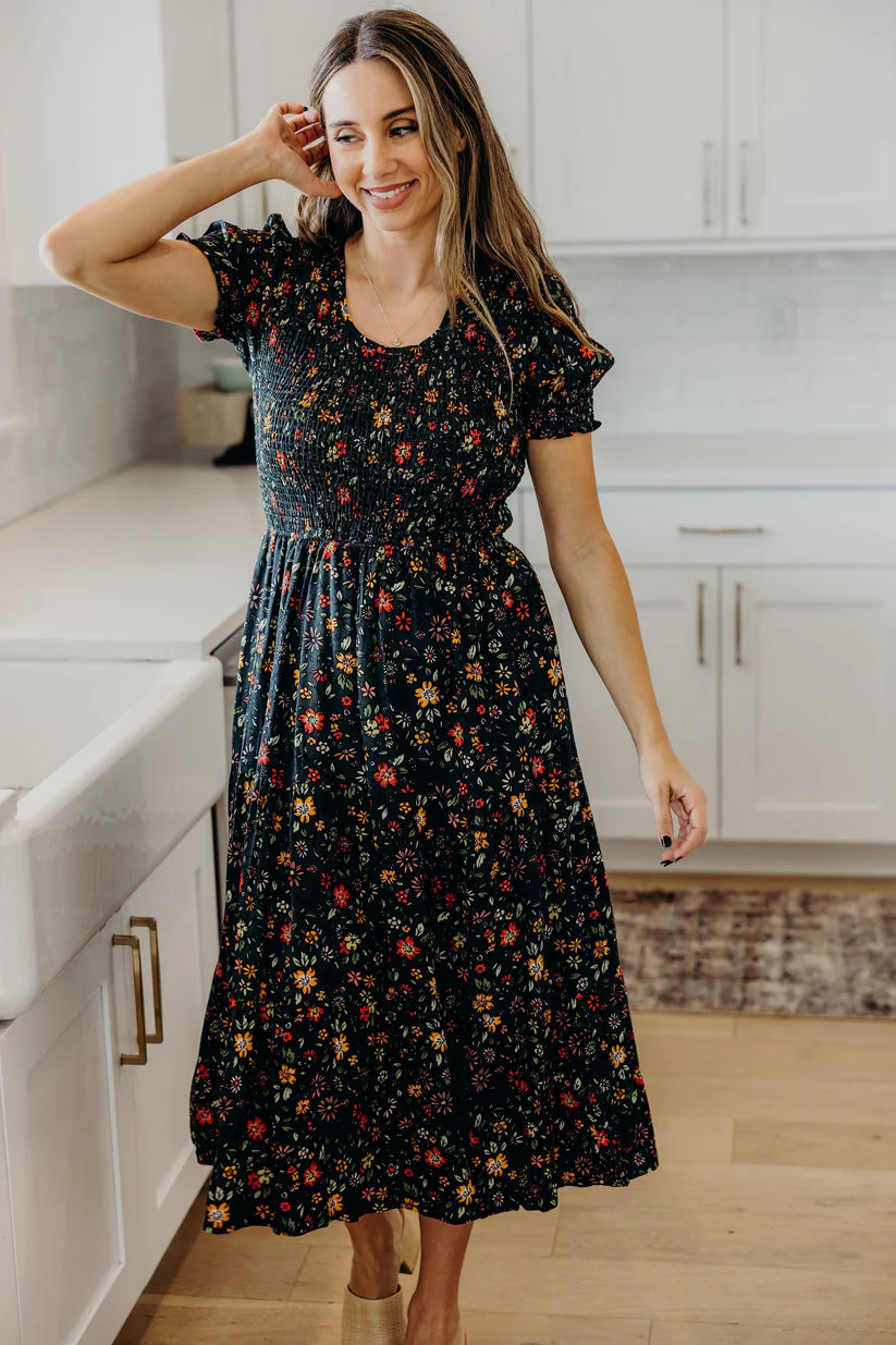 The McCall Dress in Hunter Green Shirts & Tops Mikarose- Tilden Co.