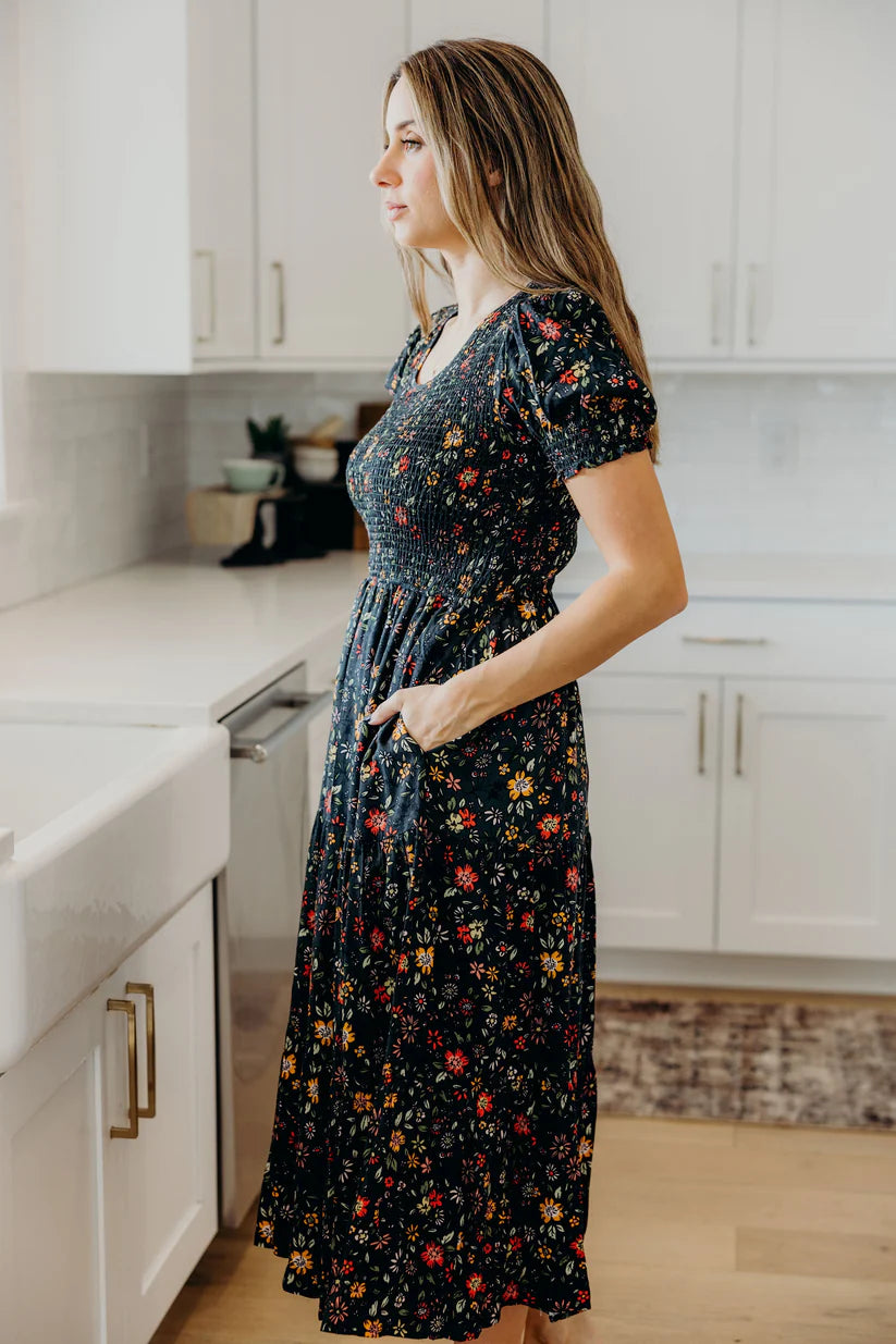 The McCall Dress in Hunter Green Shirts & Tops Mikarose- Tilden Co.