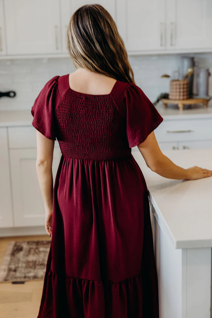 The Kendall Dress in Fig Shirts & Tops Mikarose- Tilden Co.