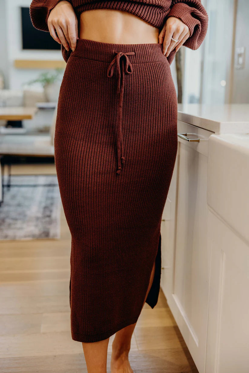 Midi Sweater Skirt in Maple Shirts & Tops Mikarose- Tilden Co.