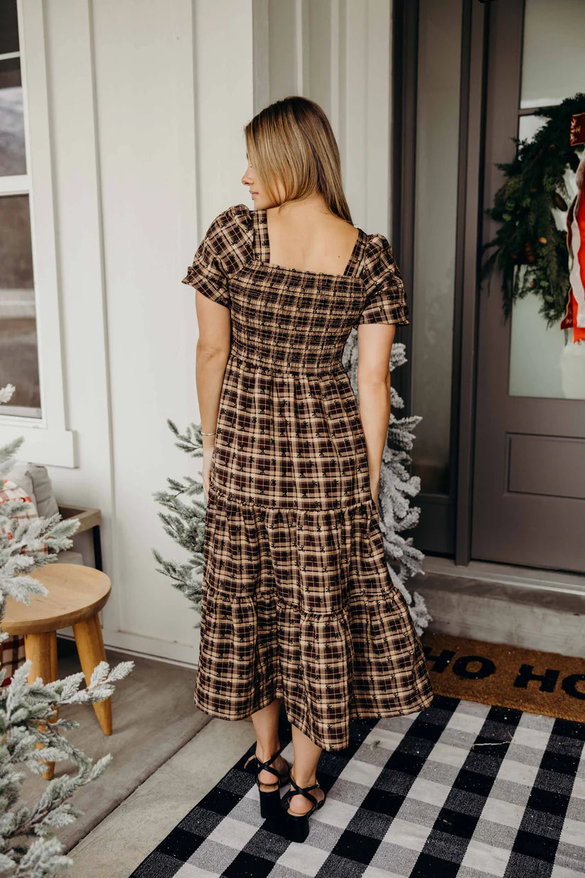 The Jules Dress in Truffle Dress Mikarose- Tilden Co.