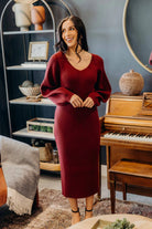 The Romee Sweater Dress in Rhubarb Dress Mikarose- Tilden Co.