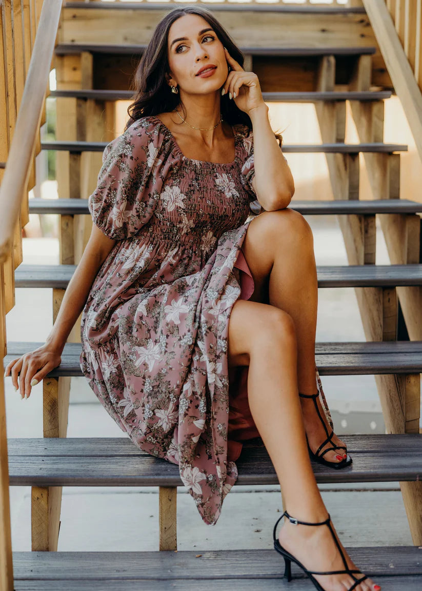 Indy Dress in Moonlit Iris Midi Dress Mikarose- Tilden Co.