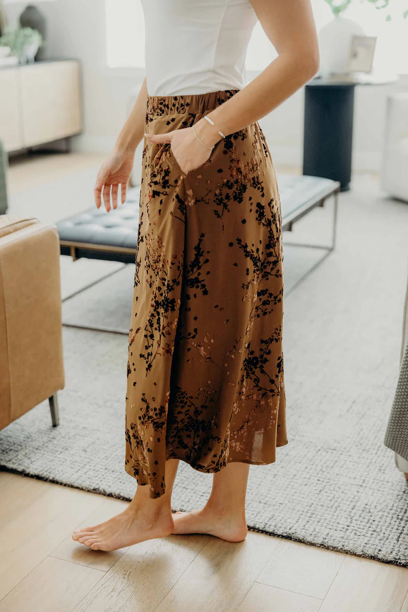 Midi Slip Skirt in Luxe Blossom Dress Mikarose- Tilden Co.