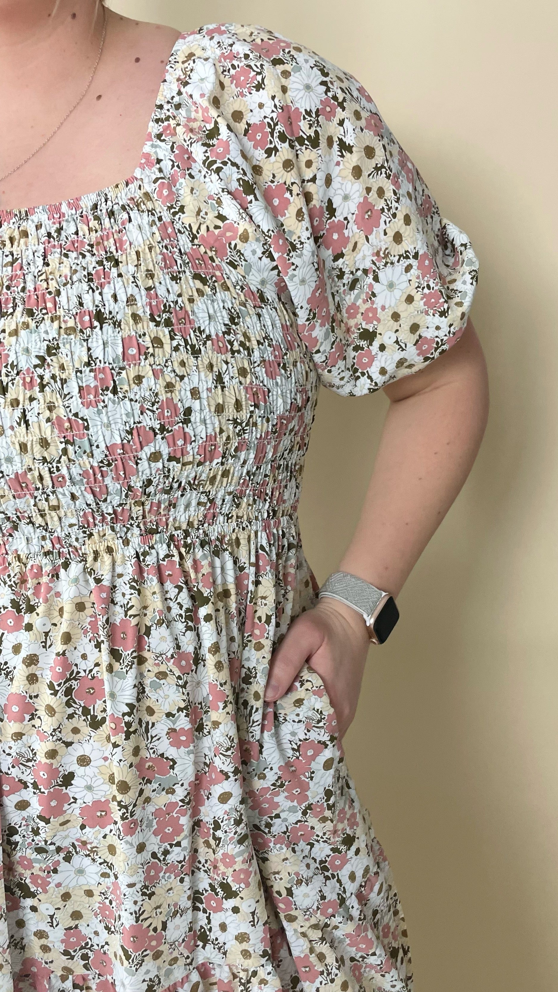 Indy Dress in Retro Peony Midi Dress Mikarose- Tilden Co.