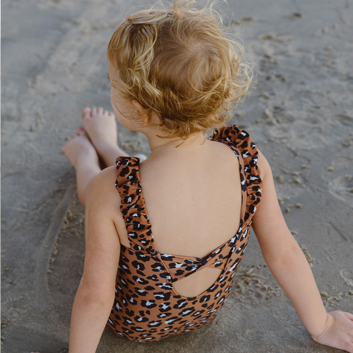 Puffy Sleeve One Piece Swimsuit (Girls) One Piece Swimsuit Janela Bay- Tilden Co.