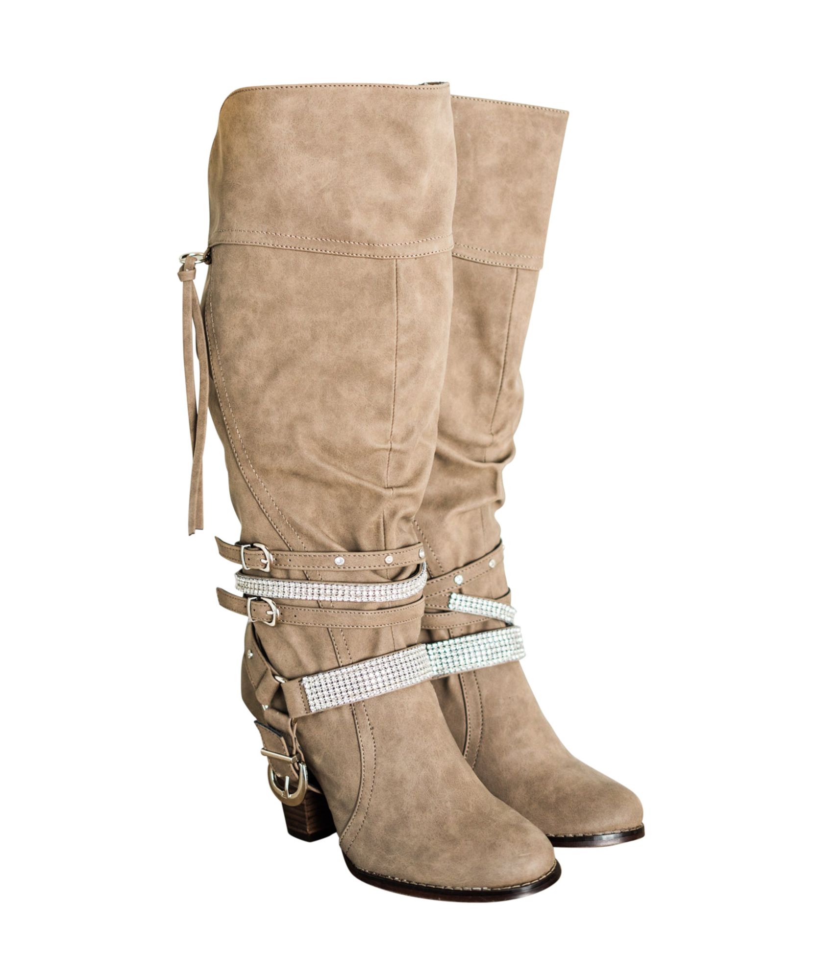 Stacey Boots in Taupe 110 Fashion Boots Naughty Monkey- Tilden Co.