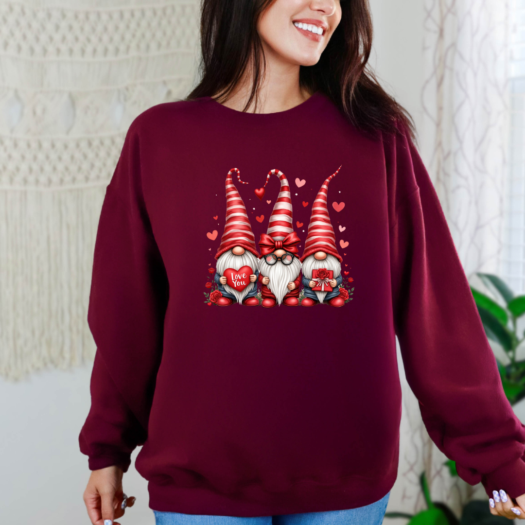 Valentine Gnome Graphic Sweatshirt Womens Ave Shops- Tilden Co.