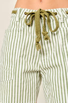 Corded Vintage Stripe Denim Shorts Olive Stripe / Small Olive Stripe Small Bermuda Shorts Aaron & Amber- Tilden Co.