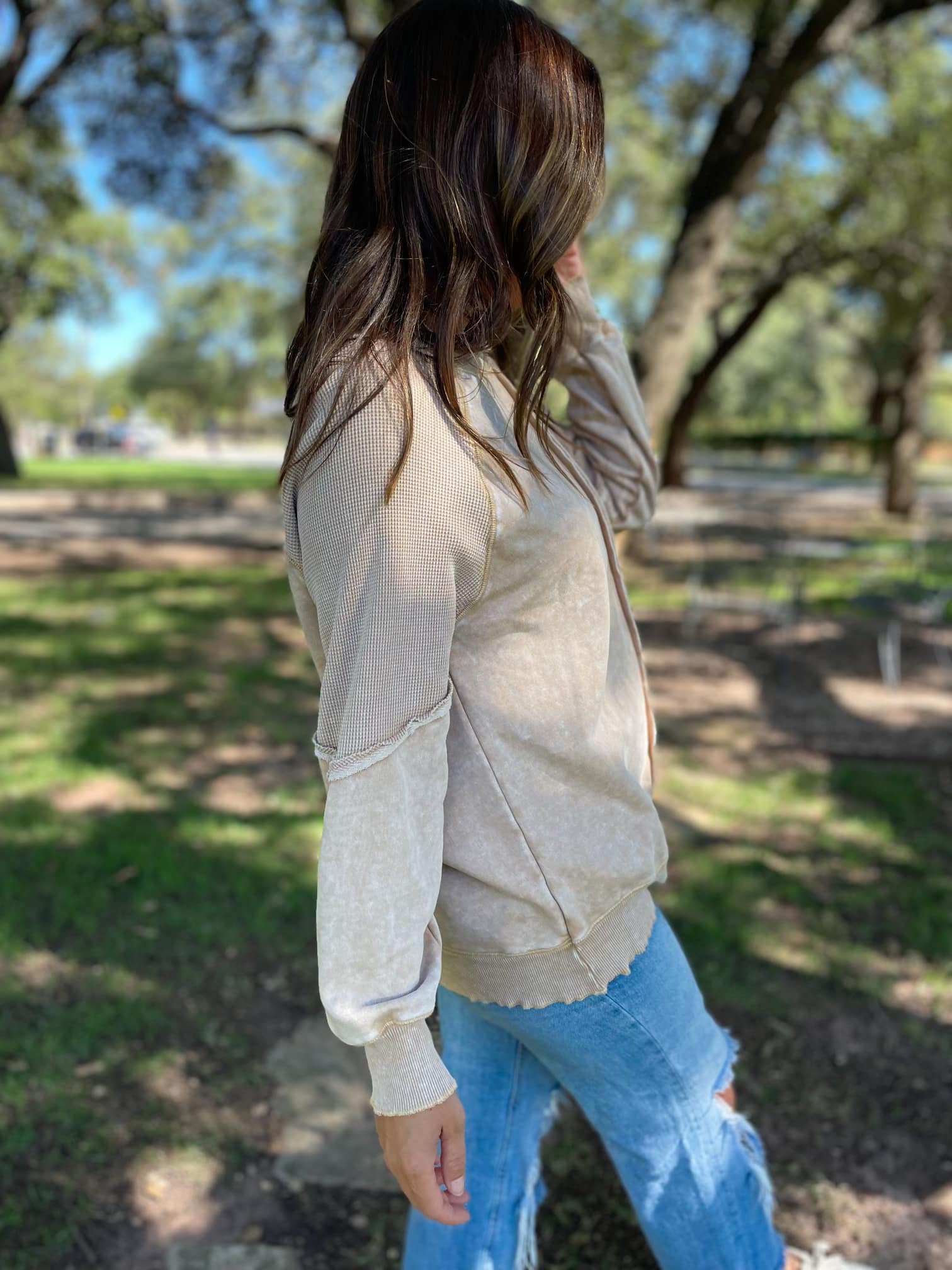 PREORDER: Best Selling Elliott Exposed Seam Sweatshirt in Five Colors Womens Ave Shops- Tilden Co.