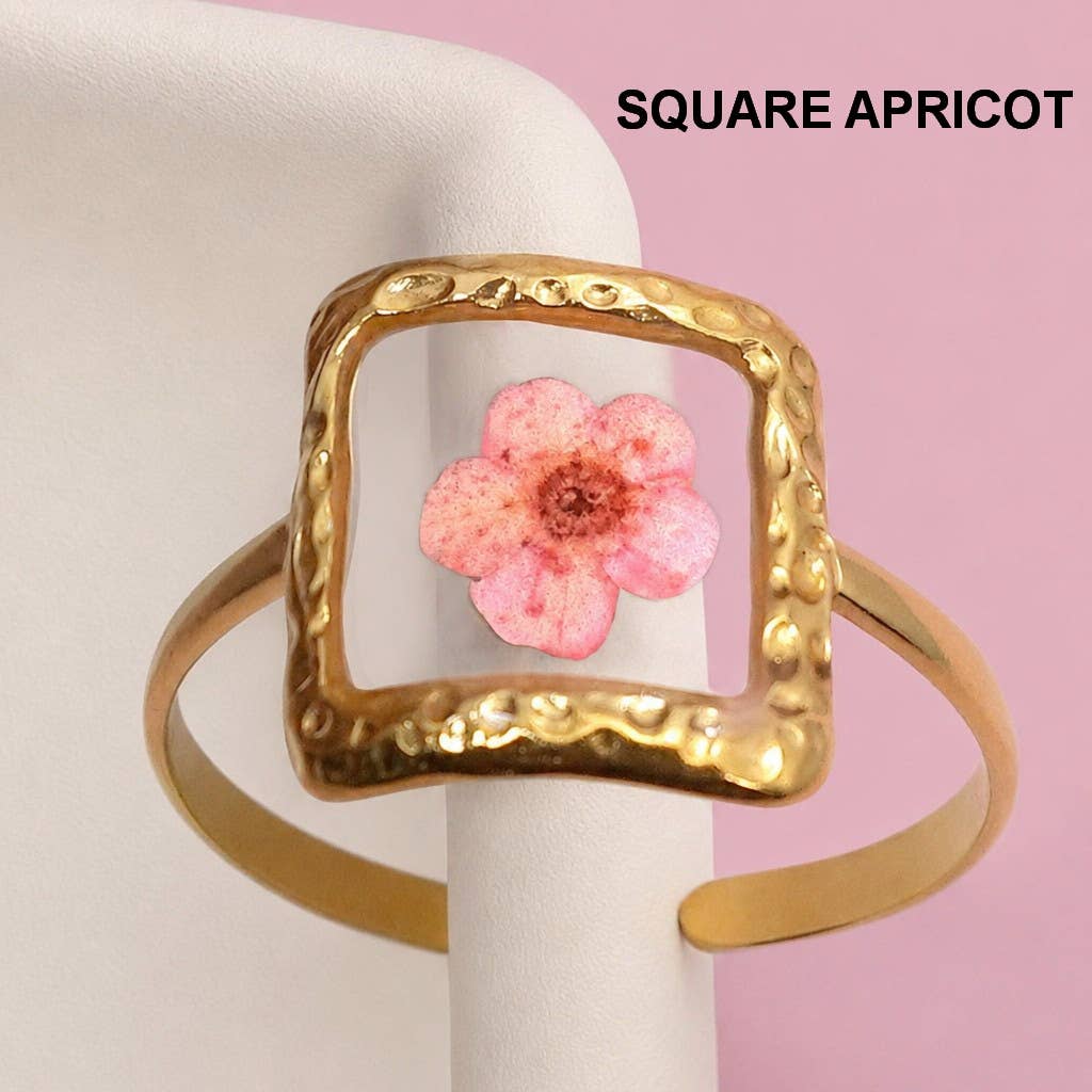 18K Stainless Steel Pressed Flower Ring | 40R104 JOSSLYN by wall to wall- Tilden Co.