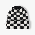 CHECKER SOFT PLUSH BEANIE HAT | 40BN917 Black Black beanie JOSSLYN by wall to wall- Tilden Co.