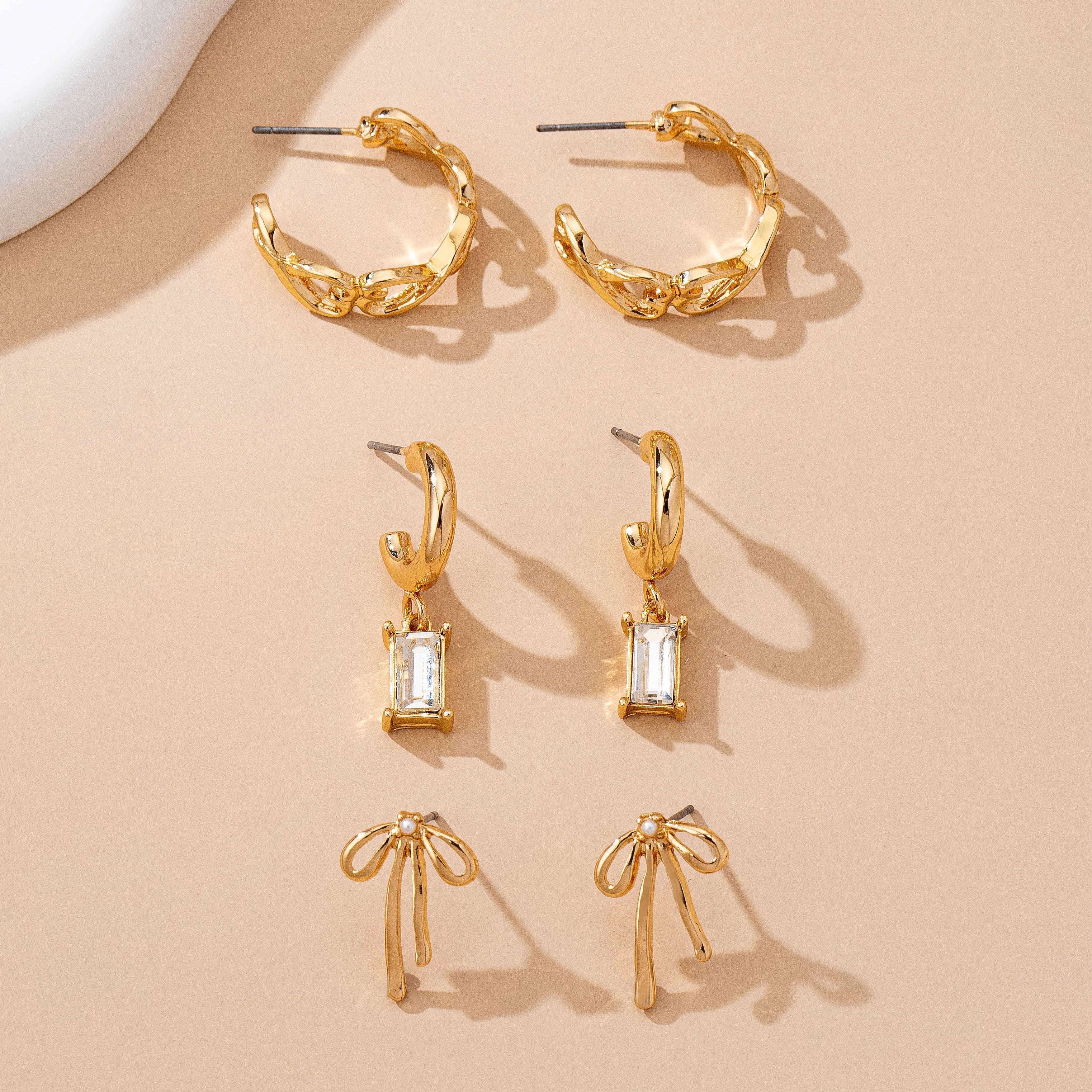 Baguette Trio Earring Set 80E61789 earring JOSSLYN by wall to wall- Tilden Co.