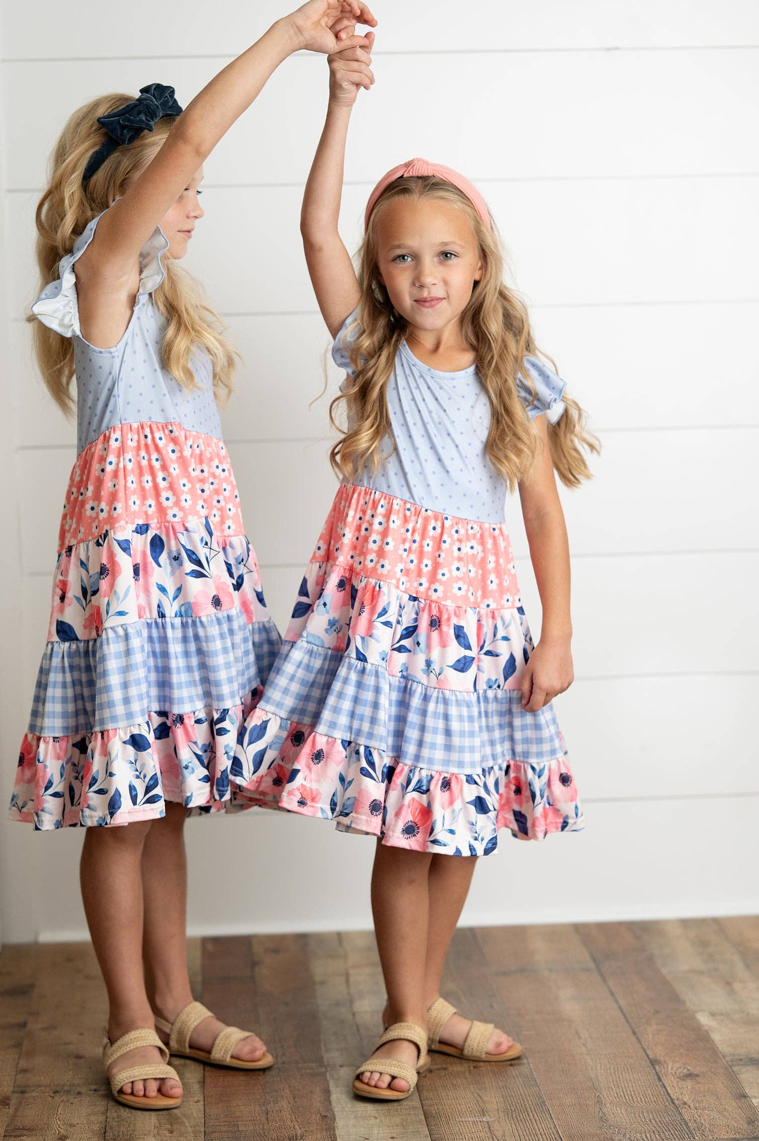 Girl's - Ava Periwinkle Tiered Dress 10/12 10/12 Girl's Dress Adorable Sweetness- Tilden Co.