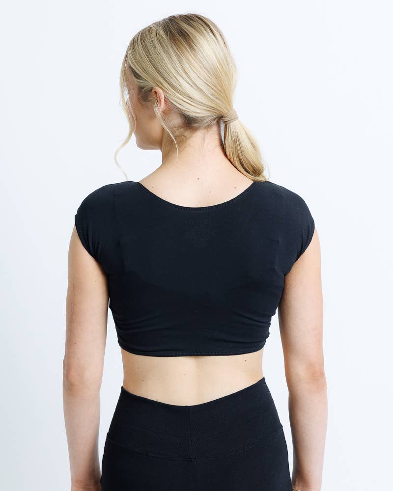 Demi Tee - Short Sleeve Cropped Basic Layering Tee Layering Top Downeast- Tilden Co.