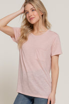 Basic Slub Knit Tee with Pocket Shirts & Tops Active Basic- Tilden Co.