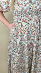 Indy Dress in Retro Peony Midi Dress Mikarose- Tilden Co.