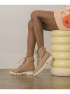 The Kinsley Latte Laced Up Bootie    Boots OASIS SOCIETY- Tilden Co.