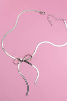 Herringbone Snake Chain Bow Necklace | 40NK309 JOSSLYN by wall to wall- Tilden Co.