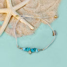 Turquoise Bead Charm Dainty Bracelet     Pura Vida- Tilden Co.
