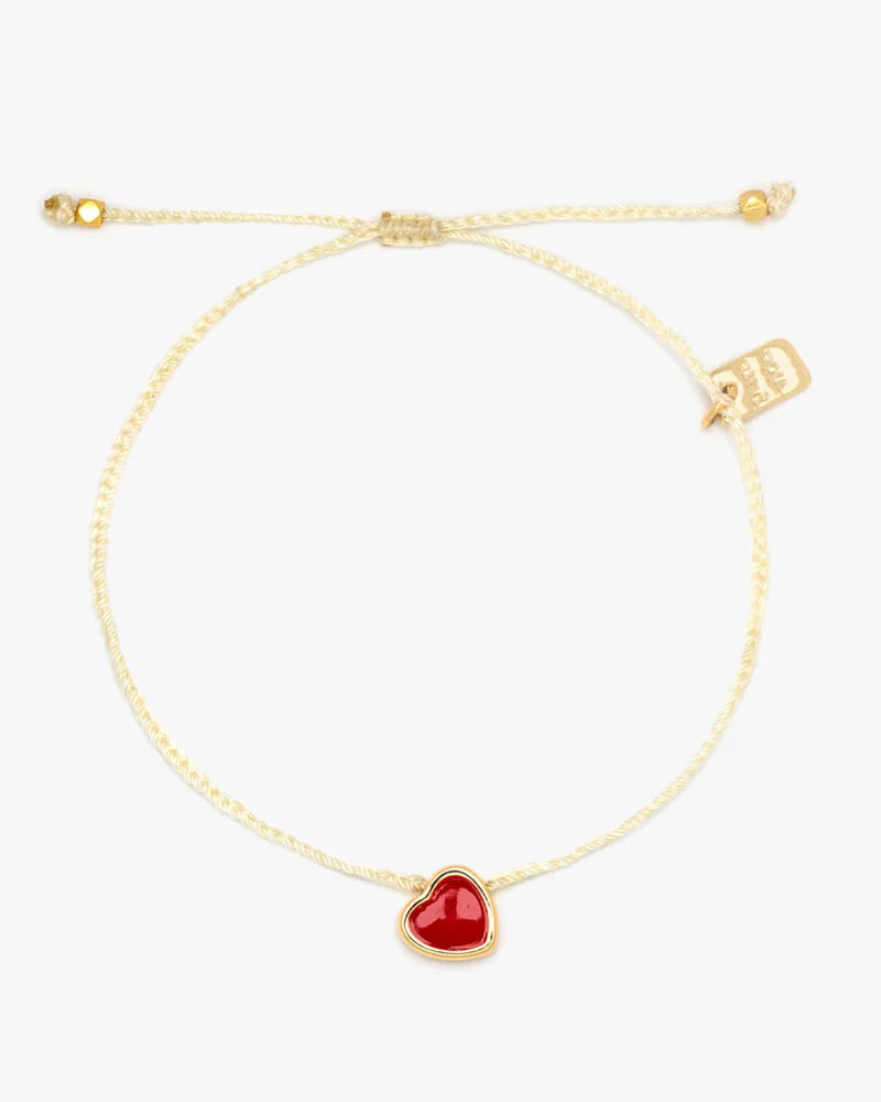 Pura Vida Heart Bead Gold Dainty Bracelet     Pura Vida- Tilden Co.