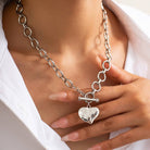Notable Hammered Heart Toggle Necklace JOSSLYN by wall to wall- Tilden Co.