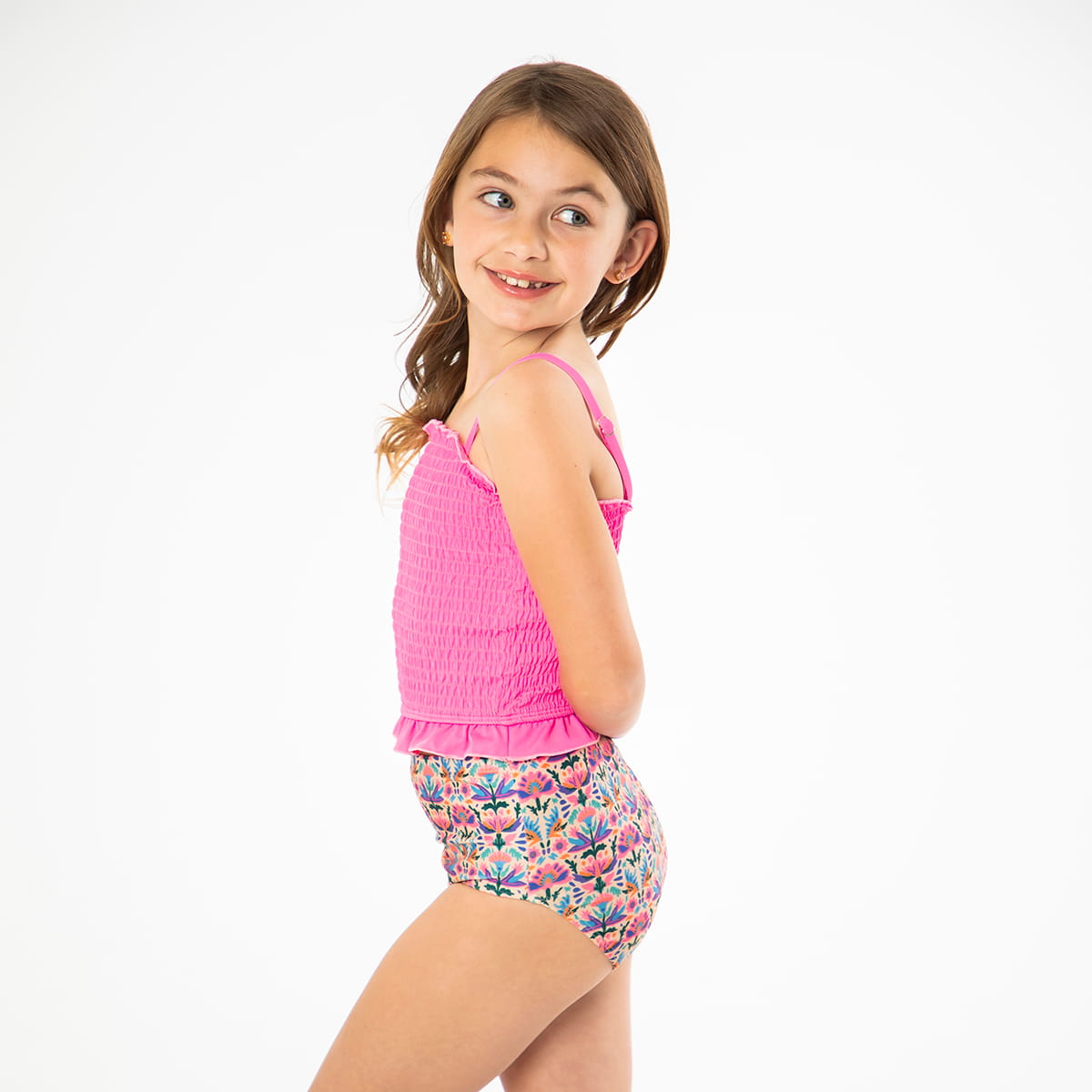 Smocked Tankini Top (Girls) Janela Bay- Tilden Co.