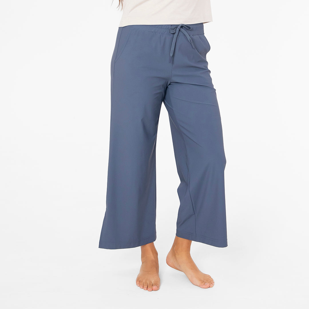 Wide Leg Tech Pants Storm Blue / XS / Regular Storm Blue XS Casual Pants Janela Bay- Tilden Co.