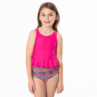 V Neck Peplum Tankini Top (Girls) Janela Bay- Tilden Co.