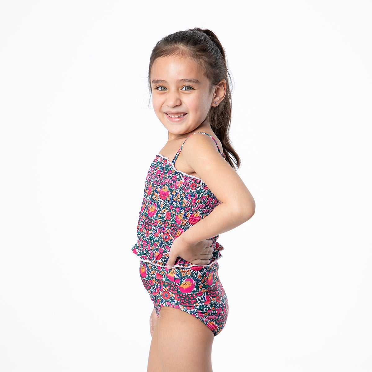 Smocked Tankini Top (Girls) Janela Bay- Tilden Co.