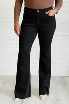 Etta High Rise Control Top Flare Jeans in Black    Denim Ave Shops- Tilden Co.