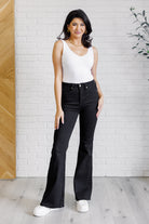 Etta High Rise Control Top Flare Jeans in Black    Denim Ave Shops- Tilden Co.