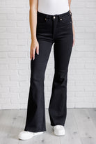 Etta High Rise Control Top Flare Jeans in Black    Denim Ave Shops- Tilden Co.