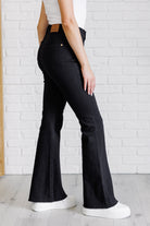 Etta High Rise Control Top Flare Jeans in Black    Denim Ave Shops- Tilden Co.