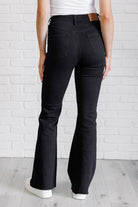 Etta High Rise Control Top Flare Jeans in Black    Denim Ave Shops- Tilden Co.