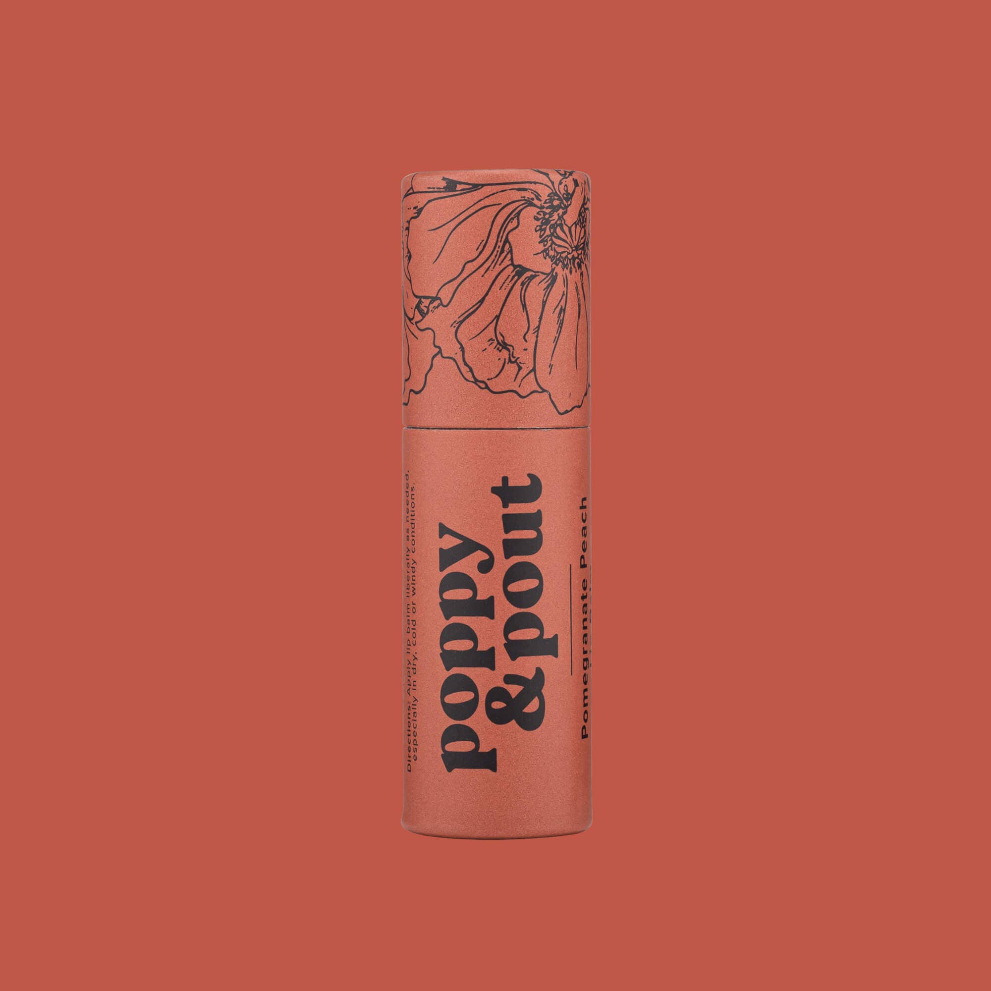 Lip Balm, Pomegranate Peach Lip Balm Poppy & Pout- Tilden Co.